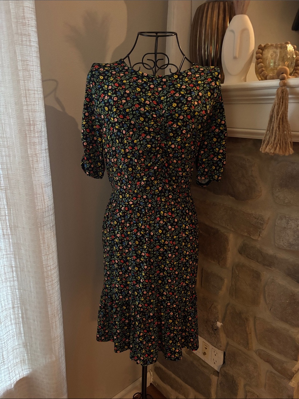 BODEN Short Sleeve Tiered Fit & Flare Minidress - Picture 3 of 5